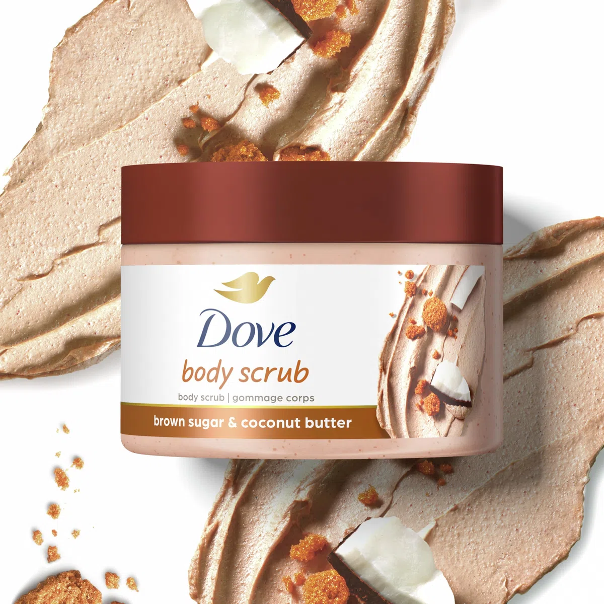 Dove Scrub: Brown Sugar & Coconut Butter für weiches, glattes Hautpeeling Restellt Hautnährstoffe 297,7 g