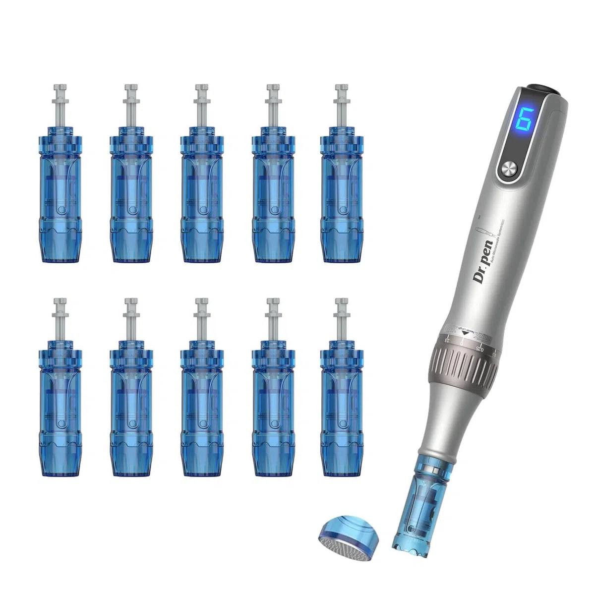 10 Stück Dr. Pen Ultima M8S Original Ersatzpatronen - Nano-R Modell, steril, hygienisch, Dermapen Nano Kartuschen fuer sanfte kosmetische Pflege daheim, kompatibel mit Dr. Pen M8S/A8S/A9/A11